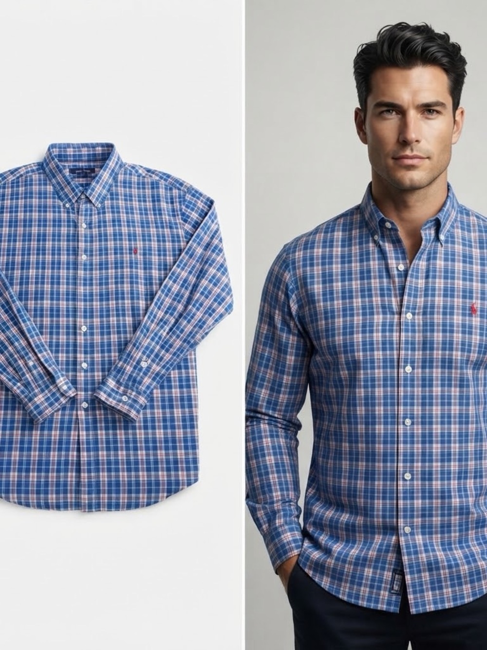 Polo by Ralph Lauren Blue Plaid Button-Down Shirt XXL